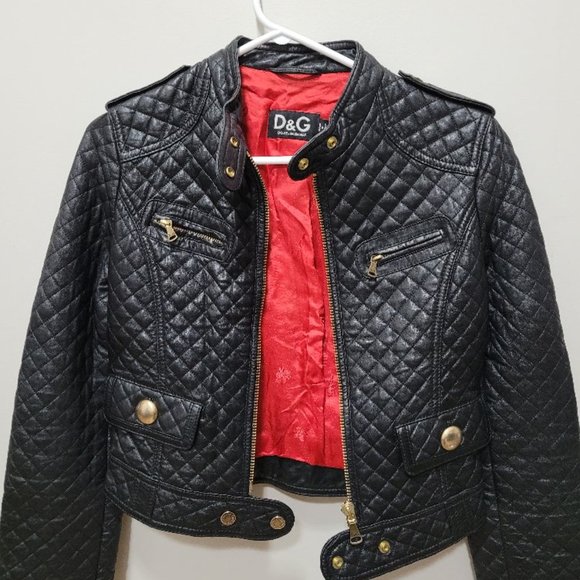 Dolce  & Gabana quilted soft leather  bomber jacket womens - Picture 6 of 9